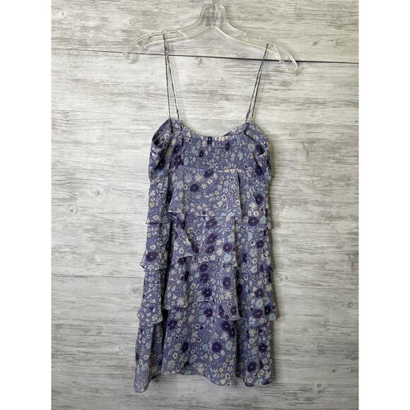 American Eagle Dress Womens 4 Floral Tiered Ruffle Adjustable Straps Spring Summ - Picture 8 of 9